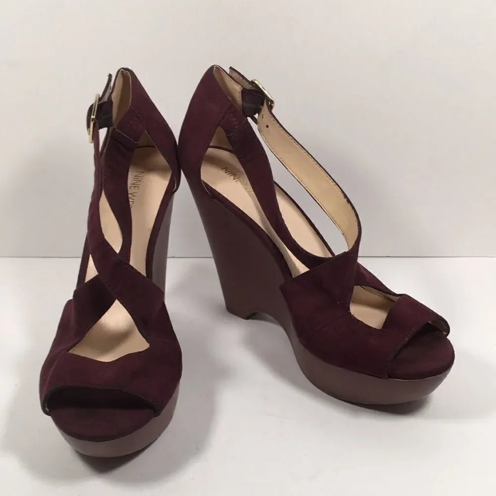 Nine West Mary Jo Platform wedge Sz 8 1/2